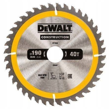 DeWalt DT1945-QZ rezací kotúč 190 x 30 mm 40 zubov